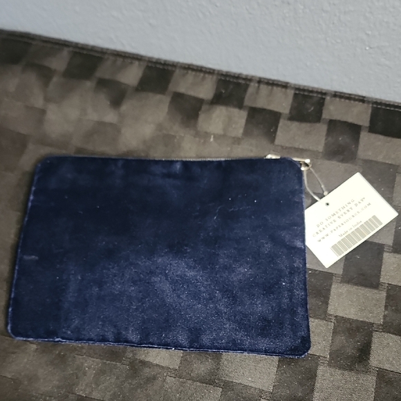 Paper Source Starry Night Beaded Pouch - Dark Blue and Silver - Picture 2 of 3